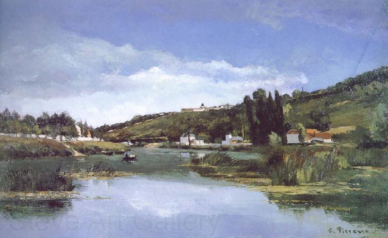 Camille Pissarro First Nepali Weiye Marx and Engels river bank France oil painting art